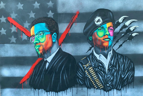 Malcolm X x Huey P. Newton Print