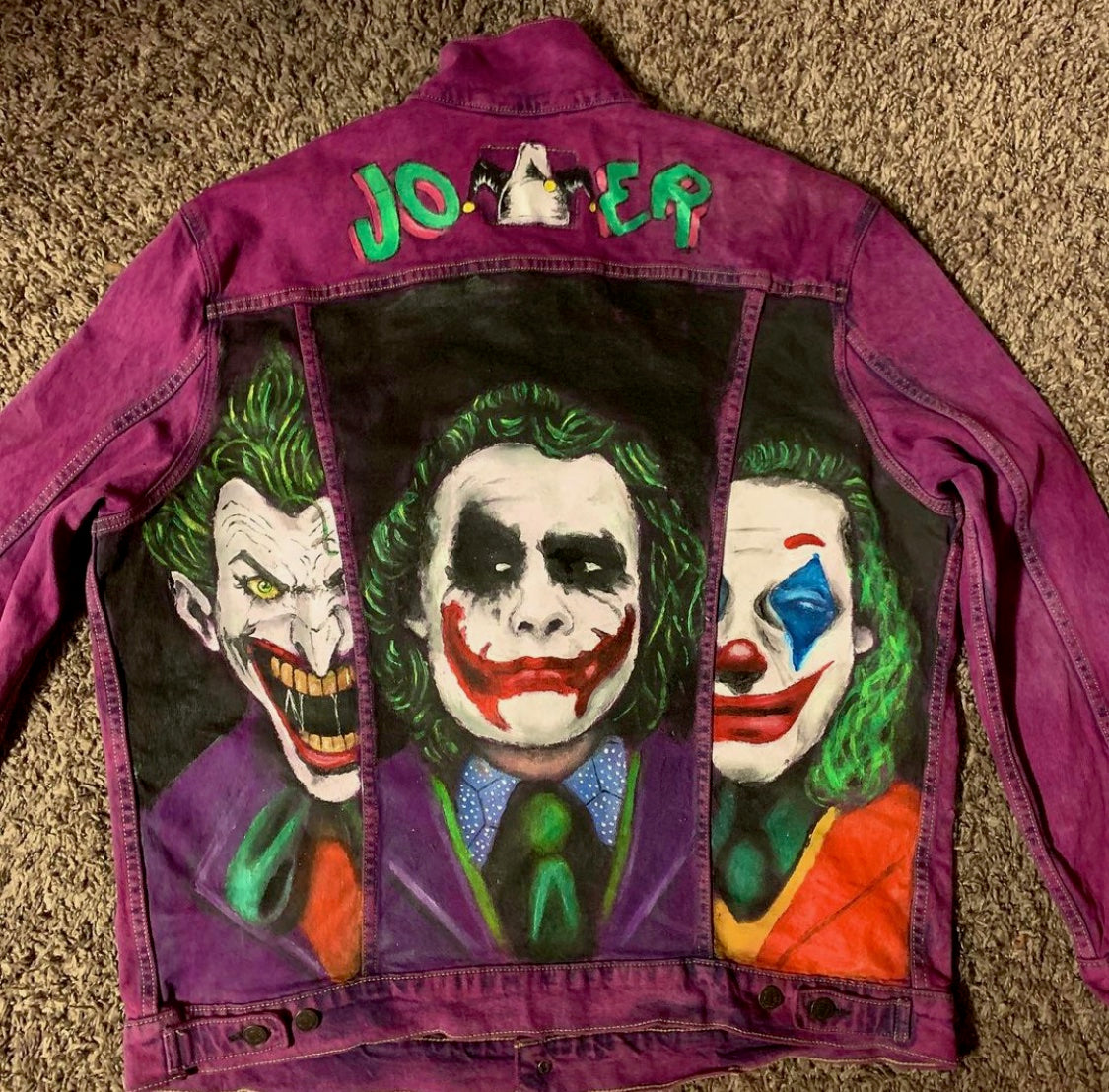 Louis Vuitton Custom Denim Jacket; Hand Painted; Art on denim