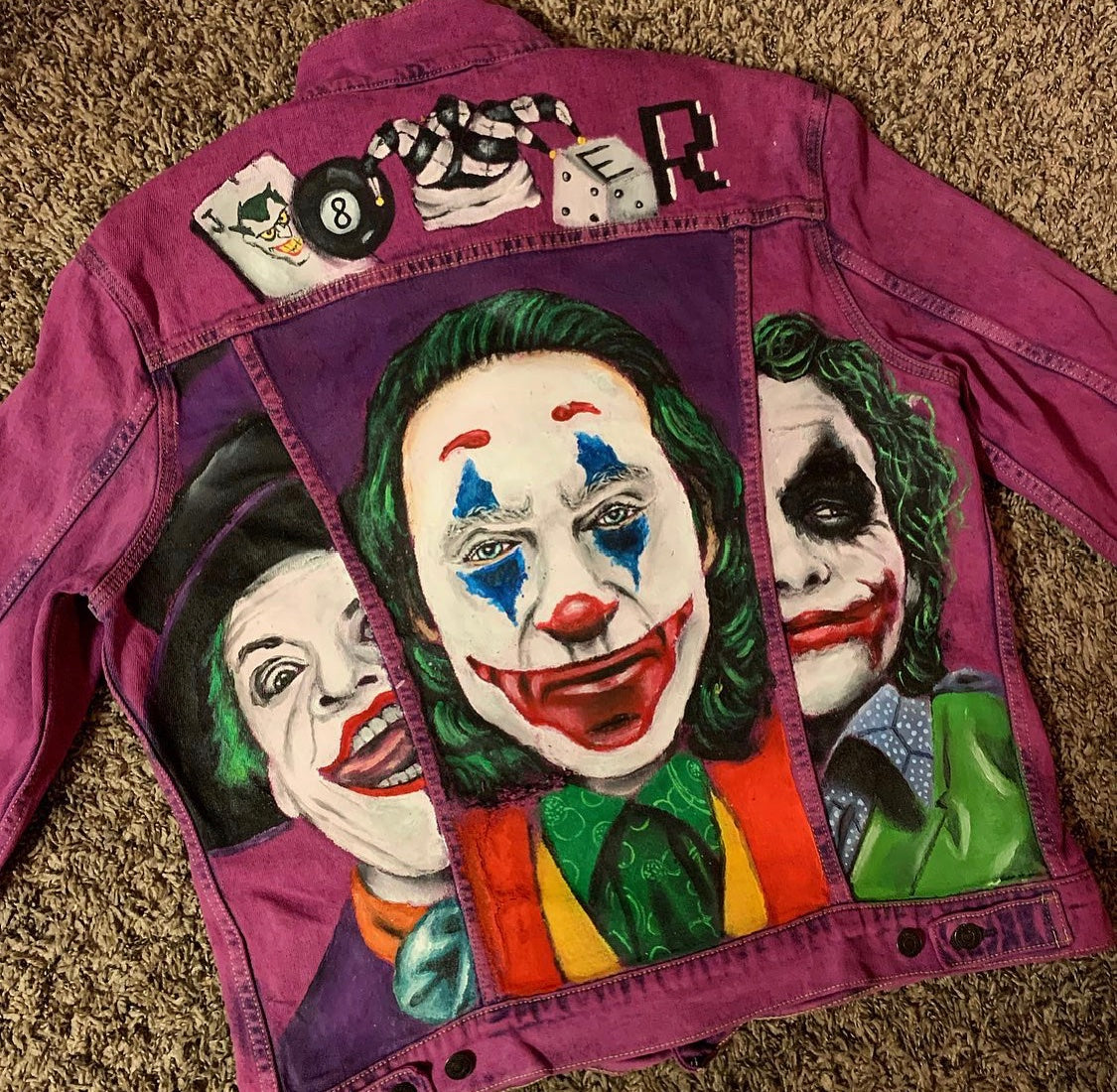 Louis Vuitton Custom Denim Jacket; Hand Painted; Art on denim